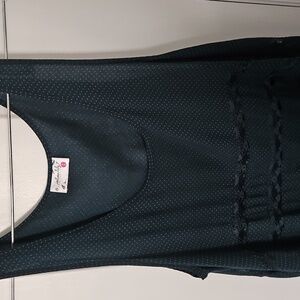 FREE PEOPLE Intimately Dress Green With Polka Dots & Lace Size S